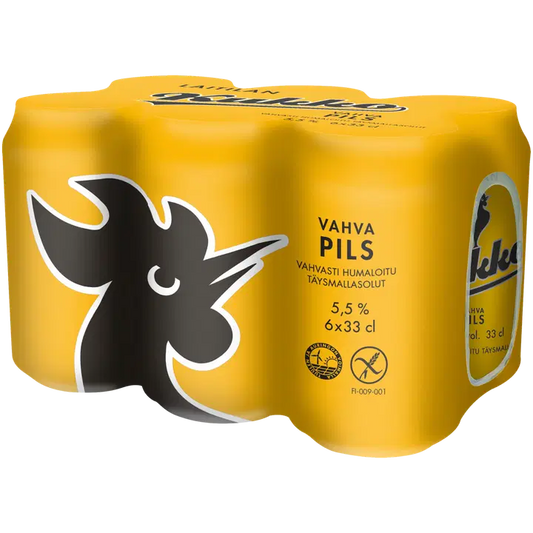 6 x Laitilan Kukko Vahva Pils 5,5 til-% 0,33L olut｜Laitilan Kukko 6 x Laitila Kukko 强比尔森饮料 5.5 vol% 0.33L 饮料
