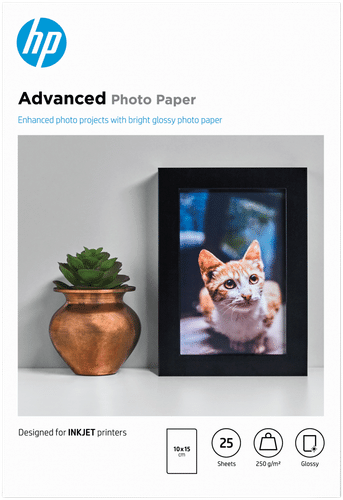 HP Advanced -valokuvapaperi kiiltävä 10x15 25 arkkia