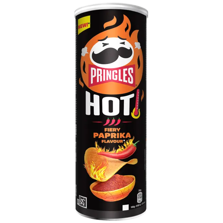 PRINGLES HOT FIERY PAPRIKA 160g-Pringles 火辣辣的辣椒 160g