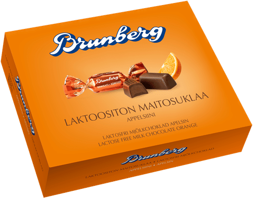Brunberg 无乳糖牛奶巧克力橙味夹心糖 250g｜Brunberg Laktoositon Maitosuklaakonvehti Appelsiini 250g