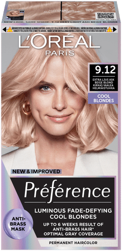 L'Oréal Paris  Preference 9.12 Siberia vaalea helmiäistuhka kestoväri 1kpl