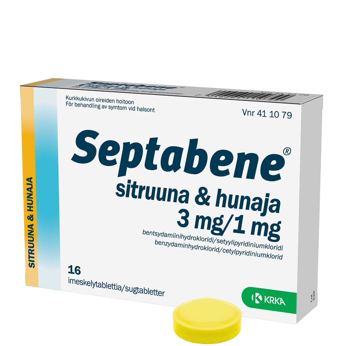 SEPTABENE 柠檬蜂蜜润喉糖 3/1mg  16 片