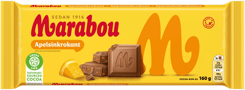Marabou 橙味脆糖巧克力板 160g｜Marabou  Apelsinkrokant  Suklaalevy 160g