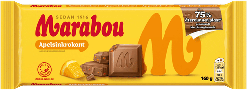 Marabou 橙味脆糖巧克力板 160g