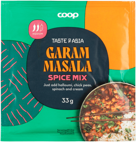 Coop 亚洲风味葛拉姆马萨拉调味料 33 g｜Coop Taste of Asia Garam Masala mausteseos 33 g