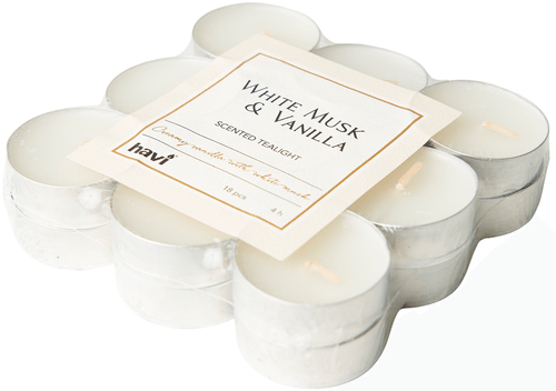 Havi White Musk & Vanilla tuoksulämpökynttilä 18kpl/4h