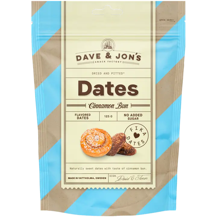 Dave&Jons taatelit kanelipulla 125 g-Dave&Jons 枣子配肉桂面包 125 g