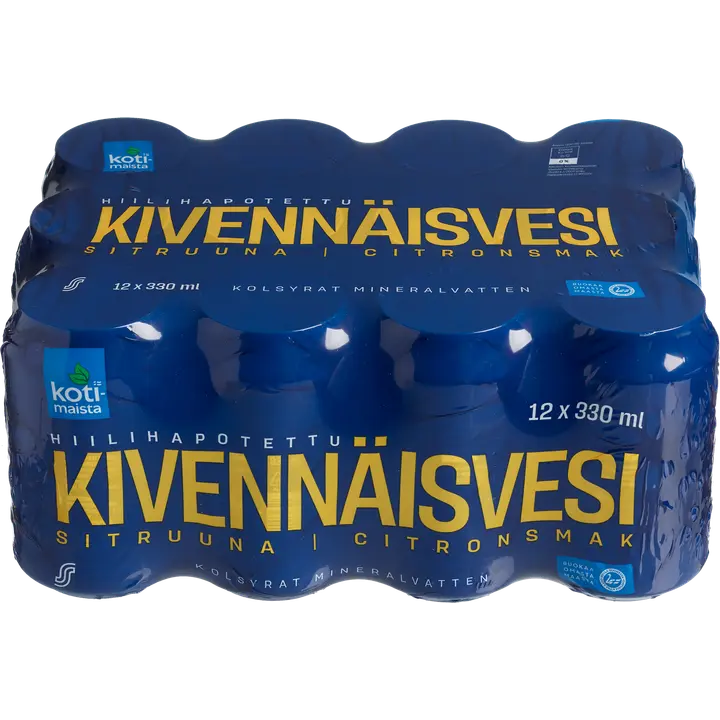 12 x Kotimaista Hiilihapotettu kivennäisvesi sitruuna 0,33l｜Kotimaista 12 x 国产碳酸矿泉水柠檬 0,33l