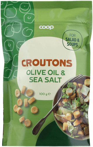 Coop oliiviöljyä ja merisuolaa sisältävät krutongit 100 g｜Coop 橄榄油海盐味面包丁 100 g