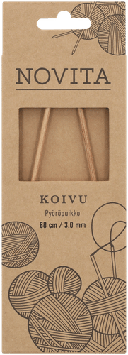 Novita 桦木环形针80厘米 3mm｜Novita Pyöröpuikko koivu 80cm - 3mm