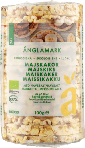 Änglamark maissikakku merisuolalla luomu 100 g｜Änglamark 有机海盐玉米饼 100 g
