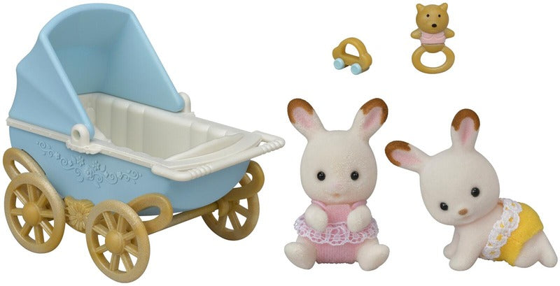 Sylvanian Families 巧克力兔双胞胎套装（婴儿车）｜Sylvanian Families suklaapupukaksoset-setti (vaunut)