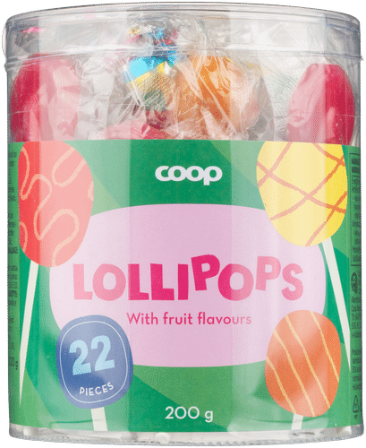 Coop 水果味棒棒糖 200 g｜Coop hedelmänmakuiset tikkarit 200 g