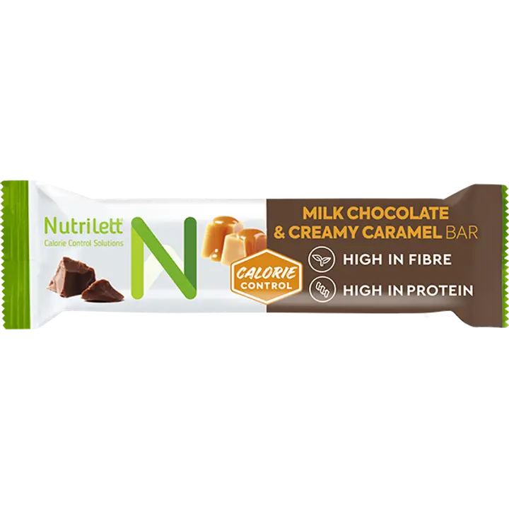 Nutrilett Milk Chocolate & Creamy Caramel bar ateriankorvikepatukka 60g-Nutrilett 牛奶巧克力和奶油焦糖棒代餐棒 60g