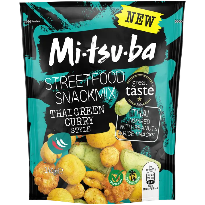 Mitsuba Streetfood Thai Green Curry Pähkinäsekoitus 140g-Mitsuba 街头小吃泰式绿咖喱坚果混合 140g