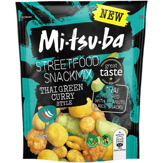 Mitsuba Streetfood Thai Green Curry Pähkinäsekoitus 140g-Mitsuba 街头小吃泰式绿咖喱坚果混合 140g