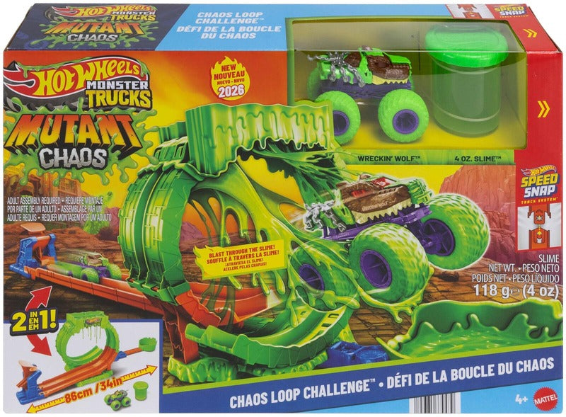 Mattel 风火轮怪兽卡车变异混沌黏液赛道套装