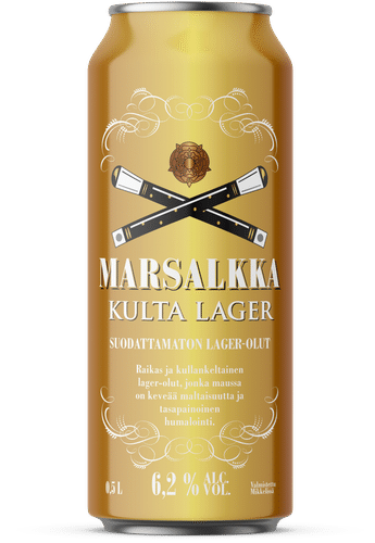 Marsalkka Kulta Lager 6,2% olut 0,5l tölkki
