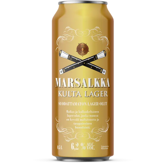 Marsalkka Kulta Lager 6,2% olut 0,5l tölkki｜Marsalkka Kulta Lager 6.2% 饮料 0.5l 罐装
