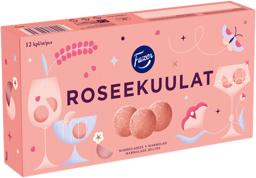 Fazer 玫瑰糖球糖果盒 260g｜Fazer Roseekuulat makeisrasia 260g