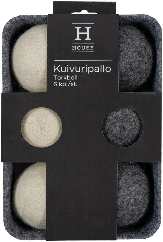 House 烘干球（置于篮中） 6 kpl｜House kuivauspallot korissa 6 kpl