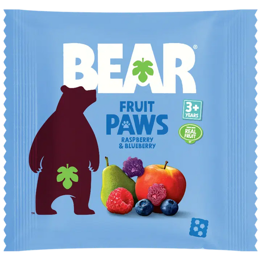 BEAR Fruit Minis Vadelma-Mustikka hedelmä- ja vihannespala20g｜BEAR Fruit Minis 覆盆子-蓝莓果蔬片 20g