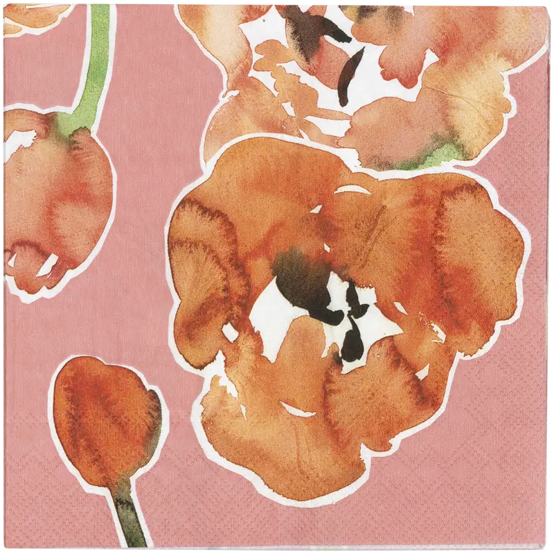 Pentik Lilia橙色餐巾纸25x25厘米 20 kpl｜Pentik Lilia lautasliina oranssi 25x25 cm 20 kpl