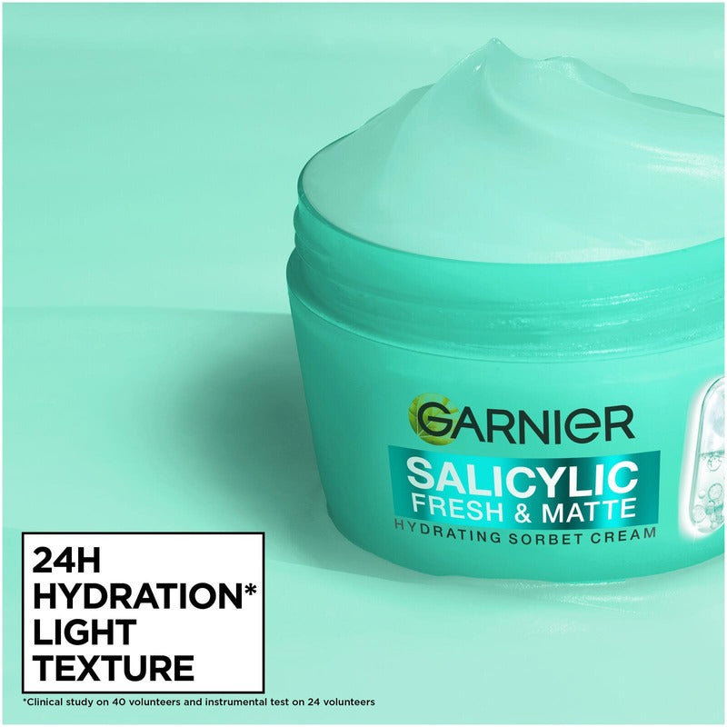Garnier 水杨酸清爽哑光保湿凝霜 85ml｜Garnier Salicylic Fresh & Matte kosteuttava sorbettimainen voide 85ml