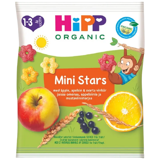 HiPP 30g Luomu Mini Stars Rapeita tähtiä viljasta ja hedelmästä 1-3 v｜HiPP 30 克有机迷你星星脆皮星星来自谷物和水果 1-3 年