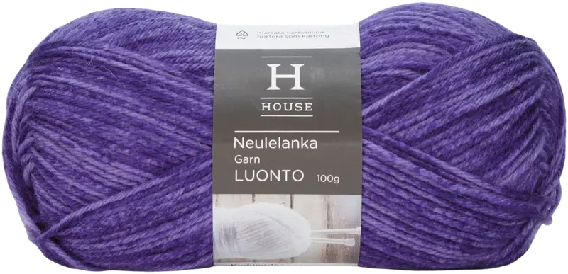 House 图案纱线 Luonto 100克 紫色 31585｜House kuviolanka Luonto 100 g Purple 31585