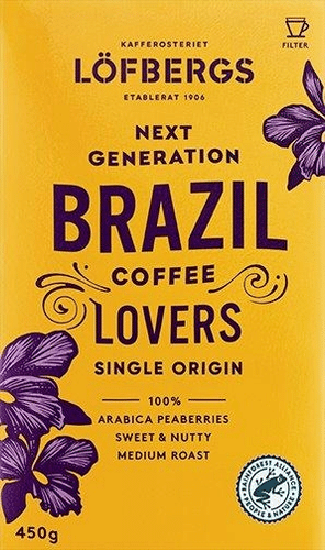 Löfbergs Next Generation Coffee Lovers Brazil Single Origin suodatinkahvi 450 g  Rainforest Alliance｜Löfbergs Next Generation Coffee Lovers 巴西单一产地过滤咖啡 450 克 雨林联盟