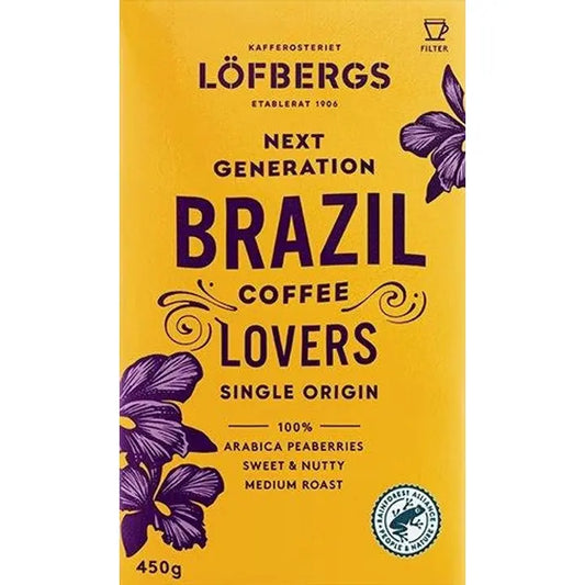 Löfbergs Next Generation Coffee Lovers Brazil Single Origin suodatinkahvi 450 g  Rainforest Alliance｜Löfbergs Next Generation Coffee Lovers 巴西单一产地过滤咖啡 450 克 雨林联盟