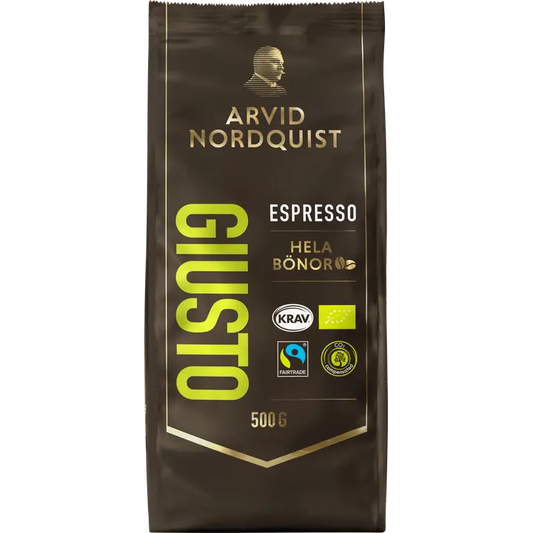 Arvid Nordquist Espresso 500g Giusto pavut Luomu, Fairtrade｜Arvid Nordquist 浓缩咖啡 500 克 Giusto 豆 有机，公平贸易
