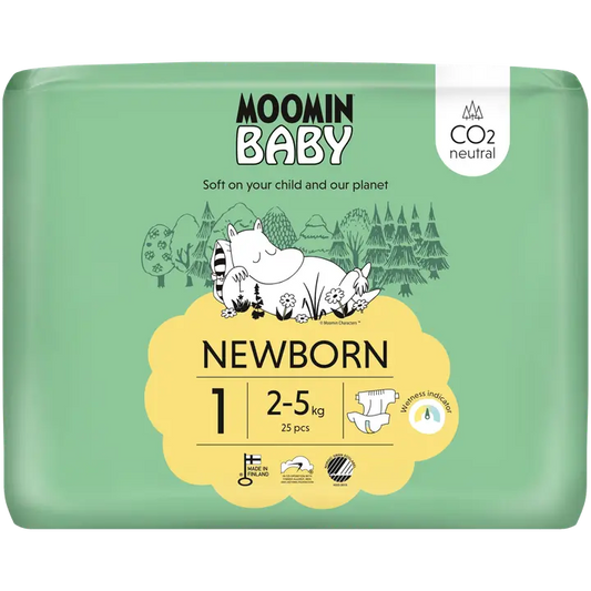 Moomin Baby Newborn teippivaippa 1 - 25 kpl 2-5 kg｜Moomin Baby 新生儿纸尿裤 1 - 25 片 2-5 公斤