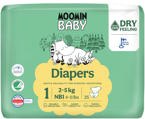Moomin Baby 新生儿粘贴式纸尿裤 1号，25片，2-5公斤