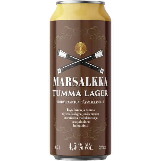 Marsalkka Tumma Lager 4,5% olut 0,5l tölkki｜Marsalkka 黑饮料 4.5% 饮料 0.5 升罐装