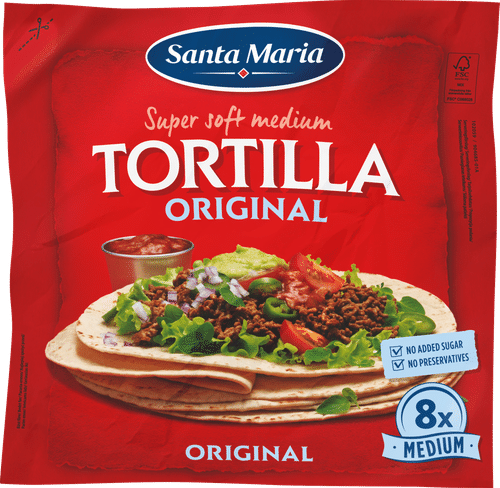 Santa Maria 320克Tex Mex原味中号卷饼（8片装）｜Santa Maria 320G Tex Mex Tortilla Original Medium 8-pack