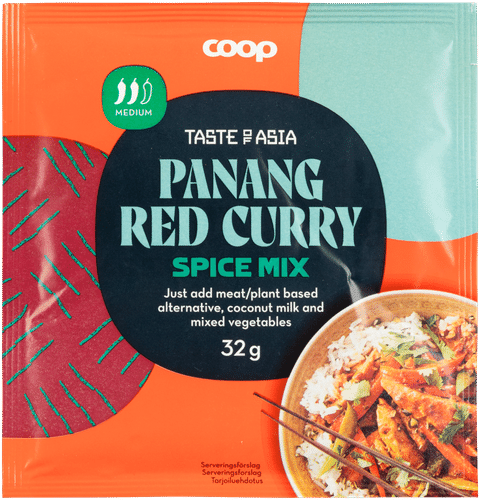 Coop 亚洲风味帕南红咖喱调味料 32 g｜Coop Taste of Asia Panang Red Curry mausteseos 32 g