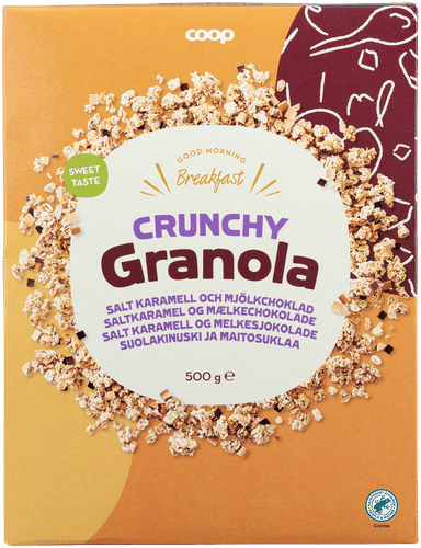 Coop crunchy granola suolakinuski ja maitosuklaa 500 g｜Coop 脆脆格兰诺拉 咸焦糖牛奶巧克力 500g