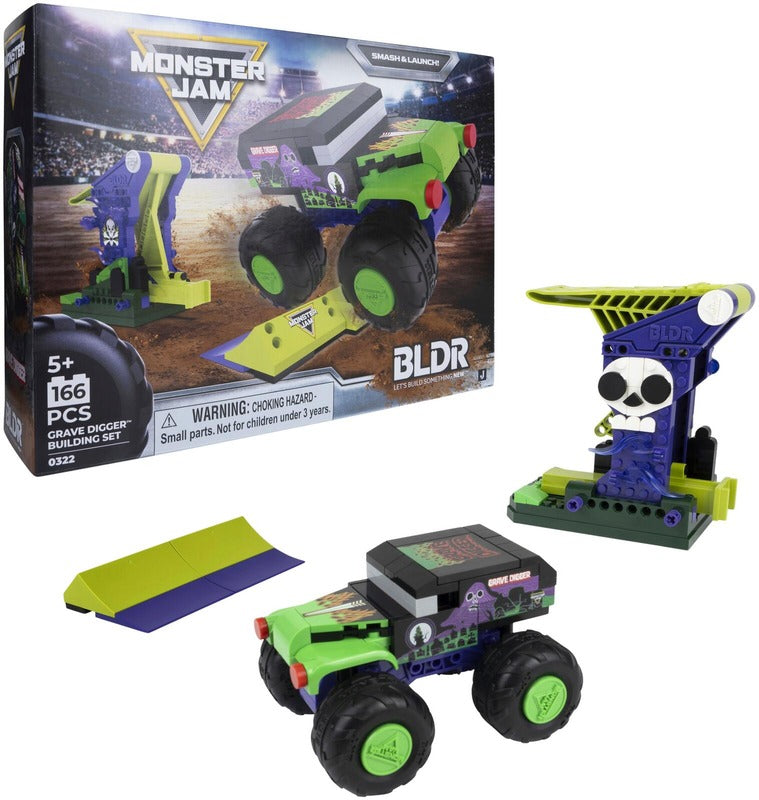 BLDR Monster Jam 组装套装 怪兽卡车和发射器