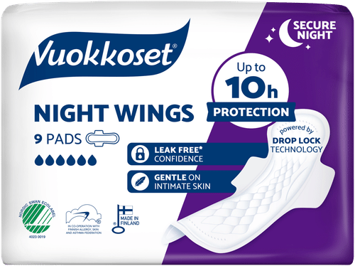 Vuokkoset Night Wings 夜用护垫 9件