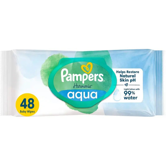 Pampers Harmonie Aqua 48kpl puhdistuspyyhe｜Pampers Harmonie Aqua 48 片清洁毛巾