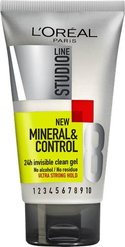 L'Oréal Paris Studio Line Mineral&Control 隐形洁净强力造型凝胶，8/10 150ml｜L'Oréal Paris Studio Line Mineral&Control Invisi CleanGel ultravoimakas muotoilugeeli, 8/10 150ml