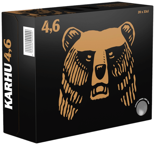 20-pack Karhu Lager olut 4,6 % tölkki 0,33 L