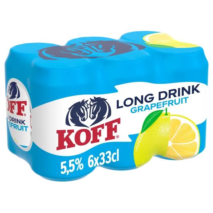 6-pack Koff Long Drink Greippi long drink 5,5 % tölkki 0,33 L｜Koff 6 件装 Koff Long Drink 西柚长饮 5.5% 罐装 0,33 L