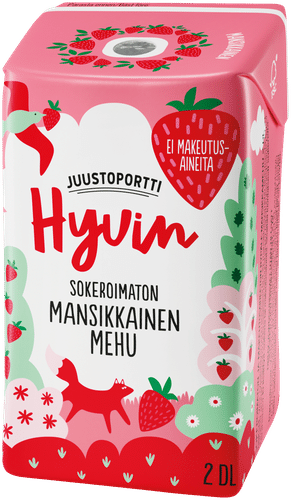 Juustoportti Hyvin mehu 2 dl mansikkainen｜Juustoportti Hyvin 草莓汁 2 dl