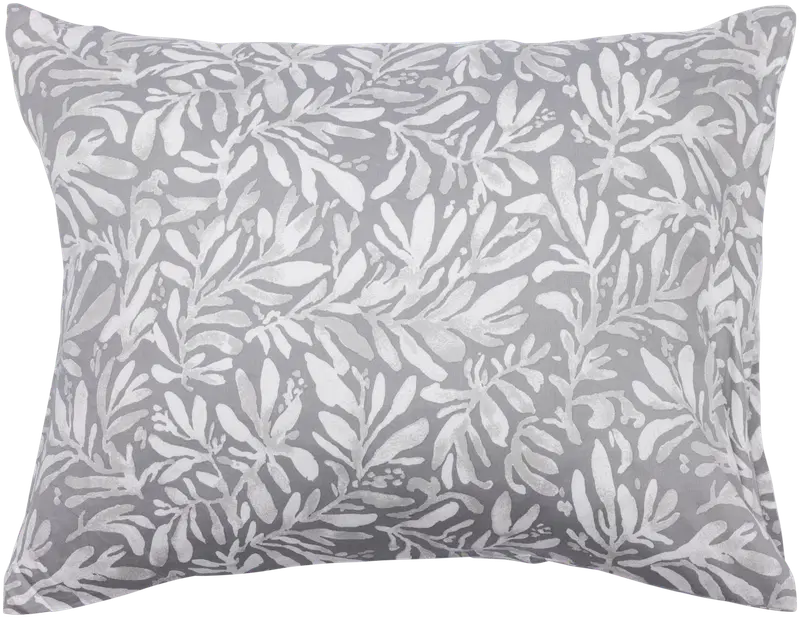 Pentik Hetki 枕套 50x60 厘米 叶子 灰色｜Pentik Hetki tyynyliina 50x60 cm lehti harmaa