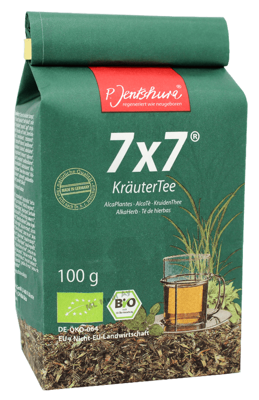P. Jentschura 7×7 草本茶 – 净化碱性草本饮品 100 g｜P. Jentschura 7×7 KräuterTee – Puhdistava ja emäksinen yrttijuoma 100 g