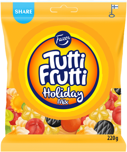 Fazer Tutti Frutti Holiday Mix糖果袋 220g｜Fazer Tutti Frutti Holiday Mix karkkipussi 220g
