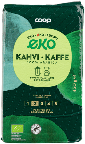 Coop Eko luomukahvi vaalea paahto suodatinjauhatus 450 g｜Coop 生态有机咖啡浅度烘焙过滤研磨 450 g